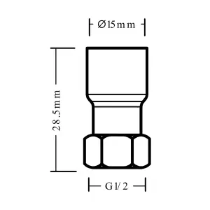 Plumbsure Straight End feed Tap connector 15mm x ½"