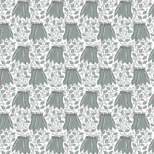 A Street Folklore Peapods Duck Egg & White Floral Wallpaper FD25121