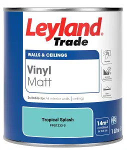 Leyland Trade Vinyl Matt Walls & Ceilings Emulsion Paint Tropical Splash (PPG1233-5) 1L