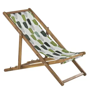 Sun Lounger Wood Light Brown ANZIO