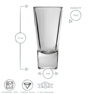 Bormioli Rocco - Ypsilon Shot Glasses - 70ml - Pack of 6