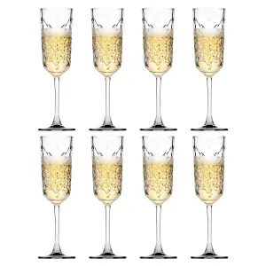 Pasabahce Timeless Glass Champagne Flutes - 170ml - Pack of 8