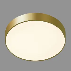 Luminosa Modern LED Flush Ceiling Light Golden, Warm White 3000K 1800lm