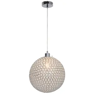 GoodHome Mantus Chrome effect Pendant ceiling light, (Dia)300mm