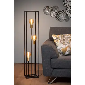 Lucide Ruben Modern Floor Lamp - 3xE27 - Black