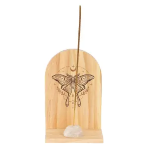 Something Different Natural Luna Moth Wooden Incense Holder Shelf Beige (One Size)