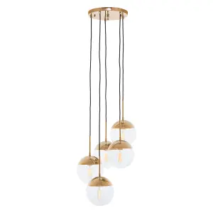 Interiors by Premier Revive Gold Finish Five Pendant Lights