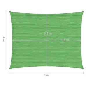 Berkfield Sunshade Sail 160 g/m2 Light Green 4x5 m HDPE