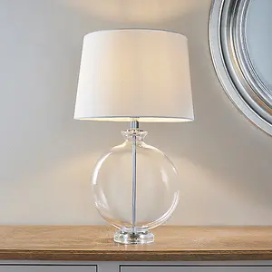 Luminosa Gideon Table Lamp Clear Glass, Nickel Plate Shade