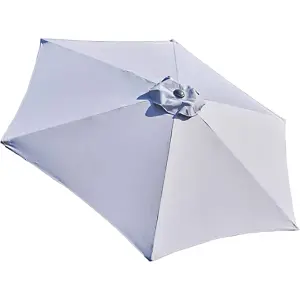 GlamHaus Tilting Garden Parasol Table Umbrella 2.7M with Crank Handle, UV40 Protection, Free Protection Cover - Light Grey