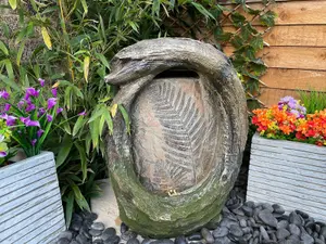 Fossil Leaf Traditional Solar Water Feature