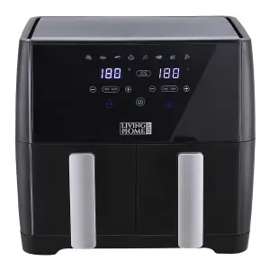 Double Basket Dual Large 8L 1700W Touch Screen Air Fryer with Timer,Non-Stick Removable Basket