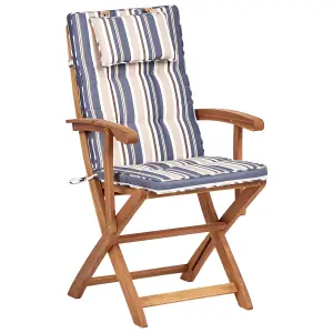 Set of 2 Garden Chairs with Cushions MAUI II Acacia Wood Multicolour