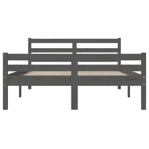 Berkfield Bed Frame Grey Solid Wood 120x190 cm Small Double