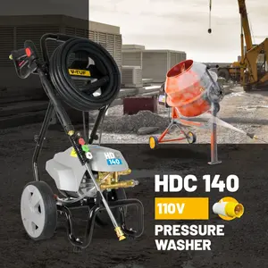 110v Professional Cold Electric Site Pressure Washer - 1750psi, 100Bar, 8L/min