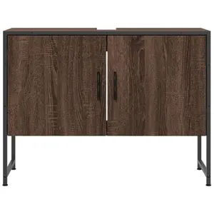 17 Stories Bathroom Sink Cabinet Sonoma Oak 80X33x60 Cm Engineered Wood Brown Oak