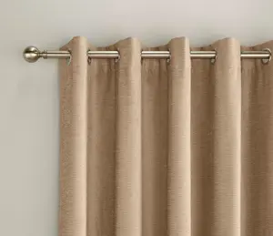 Enhanced Living 100% Blackout Thermal Sand Velvet Chenille Eyelet Door Curtain Single 66 x 84 inch (168x214cm)