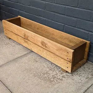 90cm Pine Wooden Planter Flower Trough