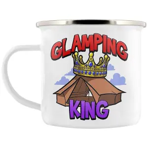 Grindstore Glamping King Enamel Mug White (One Size)