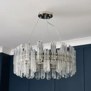 Litecraft Visconte Napoli Nickel 8 Light Ceiling Pendant