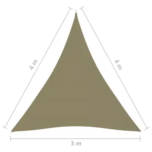 Berkfield Sunshade Sail Oxford Fabric Triangular 3x4x4 m Beige