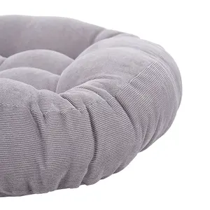 Grey 50cm Corduroy Tatami Round Seat Cushion Seat Pad