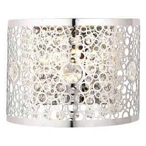 Modern Indoor Wall Light Chrome Bubble Circle & K5 Crystal Shade Bedside Lamp