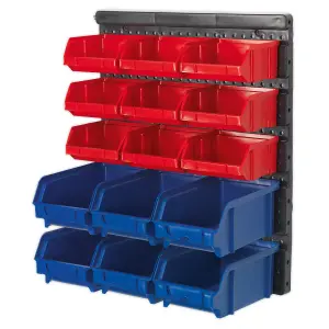 Sealey Bin Storage System Wall Mounting 15 Bins Shockproof Polymer TPS1569WM