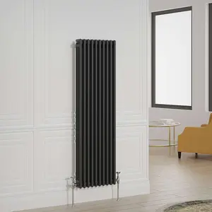 G-Rad Black Triple Column Vertical Radiator - (H) 1500 x (W) 465mm