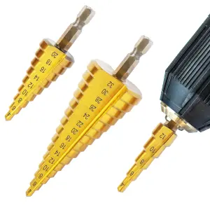 BLOSTM Steel Step Drill Bits - 3PCS