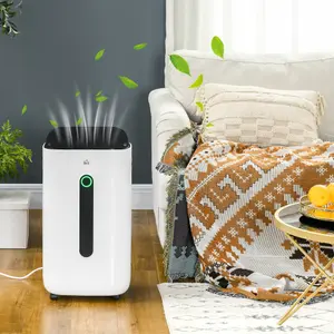 HOMCOM 20L/Day Quiet Air Dehumidifier with Purifier, Timer, for Home Laundry