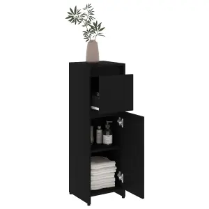 Berkfield 4 Piece Bathroom Furniture Set Black Engineered Wood