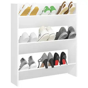 Berkfield Wall Shoe Cabinet White 80x18x90 cm Engineered Wood