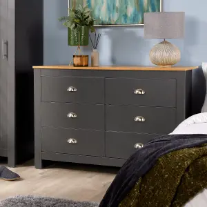 Home Source Camden 6 Drawer Chest Graphite