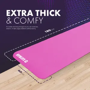 KAYMAN Yoga Mat Pink - 183cm x 60cm Multi-Purpose Extra Thick Foam Exercise Mats