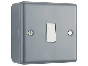 BG Metal Clad 20A Industrial Single Switch, 2 Way, Scratch Resistant