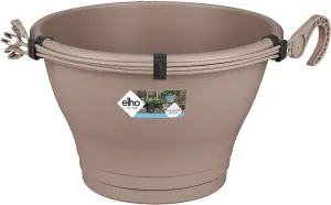 Elho Corsica Hanging Basket 30 - Flower Pot for Balcony & Outdoor - 30 x H 19.5 cm - Brown/Taupe