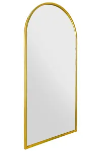 MirrorOutlet Arcus - Gold Framed Arched Leaner / Wall Mirror 63" X 31" (160CM X 80CM)