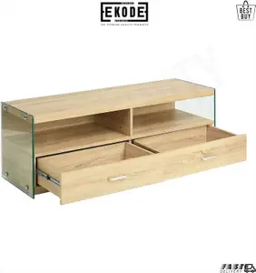 EKODE Modern TV Cabinet With 2 Drawers And Consoles For Storage