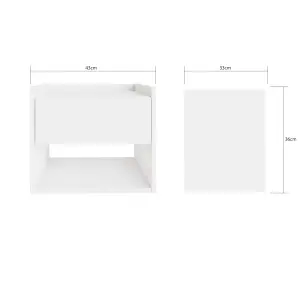 GFW Harmony Wall Mounted Pair of Bedside Tables White