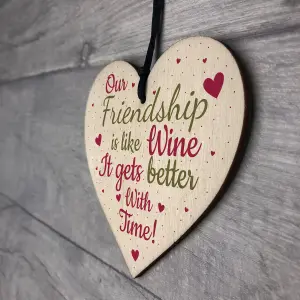 Red Ocean Friendship Gift Best Friend Sign Funny Thank You Novelty Birthday Gift Wine Chic Plaque