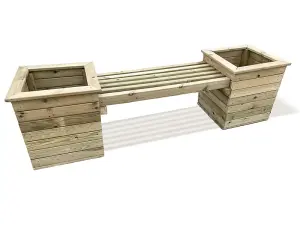 Planter Bench - Timber - L51 x W194 x H55 cm - Minimal Assembly Required