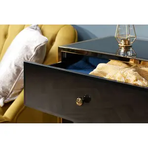 Birlea Fenwick 6 Drawer Chest Black & Gold