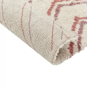 Cotton Area Rug 160 x 230 cm Beige and Pink KASTAMONU