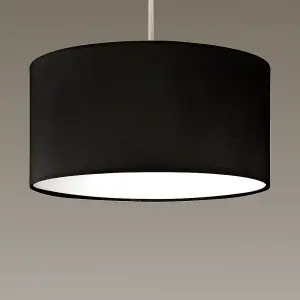 Modern Drum Black Pendant Ceiling Light Shades with Diffuser