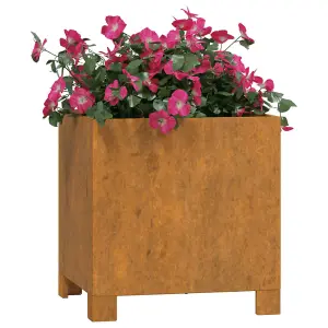 Berkfield Planter with Legs Rusty 32x30x33 cm Corten Steel