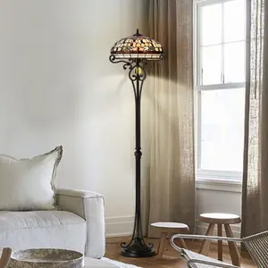 BELOFAY Tiffany Floor Lamps, Antique Stained Glass Handmade Tiffany Lights Floor Lamps 16x62 Inchs