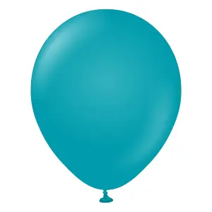 Kalisan Latex Retro Balloons (Pack of 100) Turquoise (One Size)