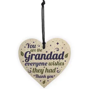 Red Ocean Grandad and Grandma Gifts Handmade Wooden Heart Plaque Grandad Birthday Chrsitmas Gift From Grandchild Gift For Him