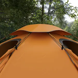 Outsunny Camping Tent Dome Tent with Removable Rainfly for 1-2 Man, Orange